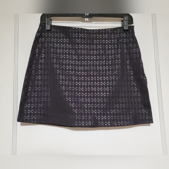 *vintage* Y2K Express mini skirt, black matte/shiny print size 3/4 - Picture 1 of 9